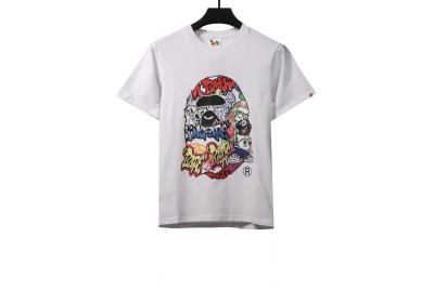 BAPE graffiti ape head print short sleeves T-Shirts 01