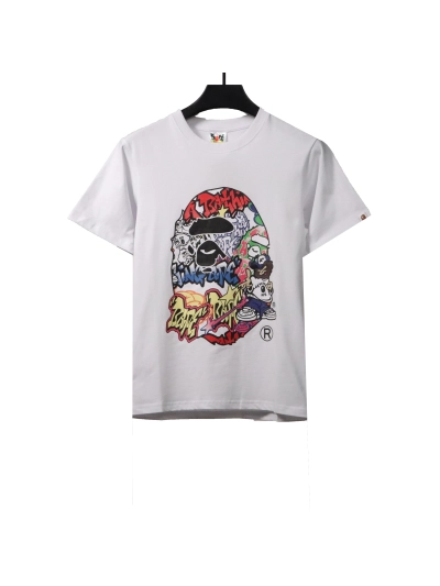 BAPE graffiti ape head print short sleeves T-Shirts 01