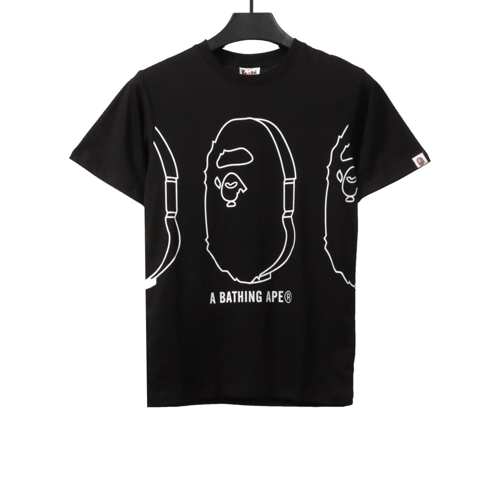 BAPE line ape head short sleeves black T-Shirts