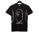 BAPE line ape head short sleeves black T-Shirts