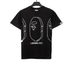 BAPE line ape head short sleeves black T-Shirts