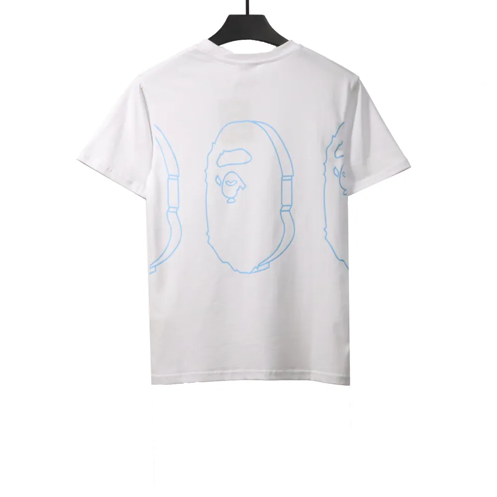 BAPE line ape head short sleeves white T-Shirts