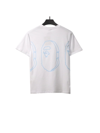 BAPE line ape head short sleeves white T-Shirts 02