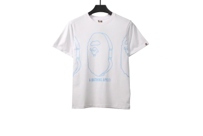 BAPE line ape head short sleeves white T-Shirts 01