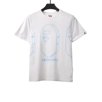 BAPE line ape head short sleeves white T-Shirts 01