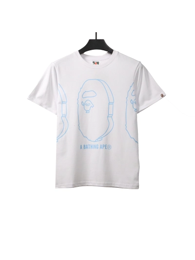 BAPE line ape head short sleeves white T-Shirts 01