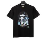 BAPE moon UFO laser ape head short sleeves black T-Shirts