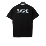 BAPE moon UFO laser ape head short sleeves black T-Shirts