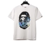 BAPE moon UFO laser ape head short sleeves white T-Shirts