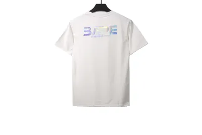 BAPE moon UFO laser ape head short sleeves white T-Shirts 02