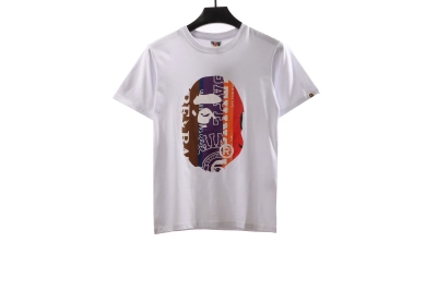 BAPE patchwork contrast ape head short sleeve black T-Shirts 01