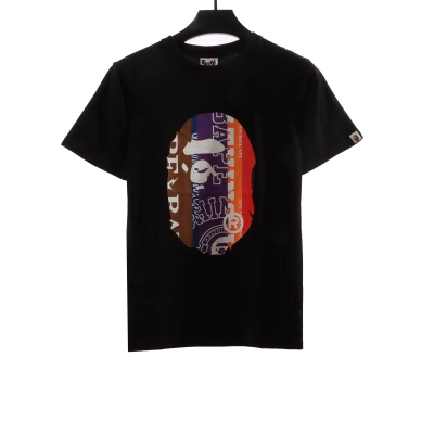 BAPE patchwork contrast ape head short sleeve white T-Shirts 01
