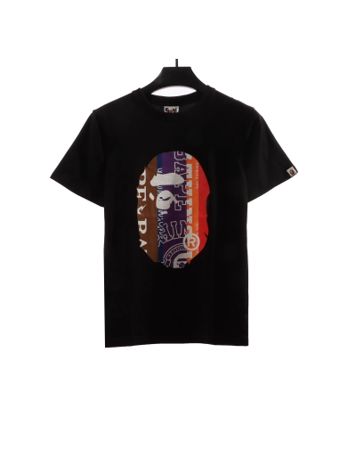 BAPE patchwork contrast ape head short sleeve white T-Shirts 01