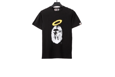 BAPE Union ape head short sleeves black T-Shirts 01