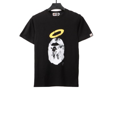 BAPE Union ape head short sleeves black T-Shirts 01