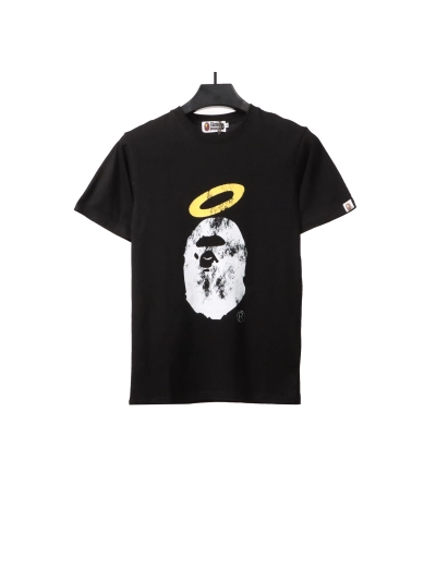 BAPE Union ape head short sleeves black T-Shirts 01