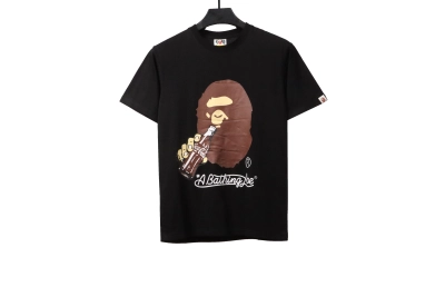 BAPE x Coca-Co ape head short sleeves black T-Shirts 01