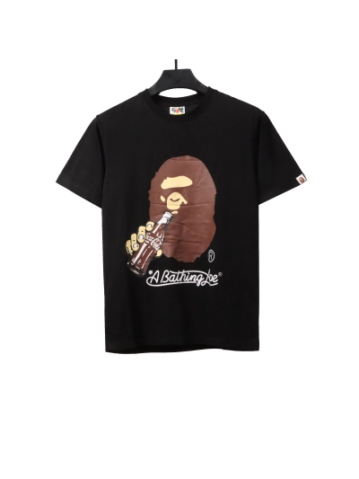 BAPE x Coca-Co ape head short sleeves black T-Shirts 01