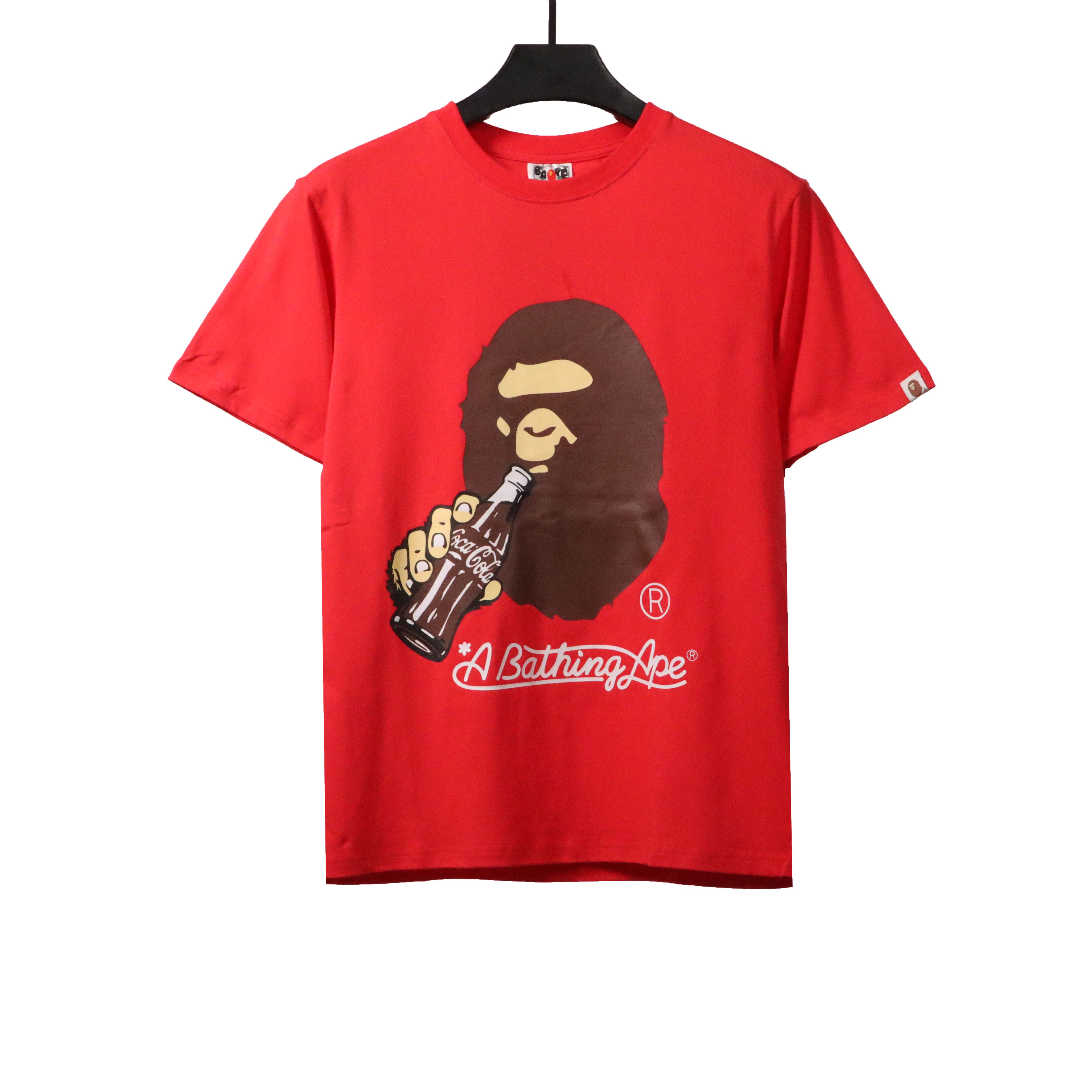 BAPE x Coca-Co ape head short sleeves white T-Shirts