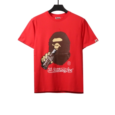  BAPE x Coca-Co ape head short sleeves white T-Shirts 01