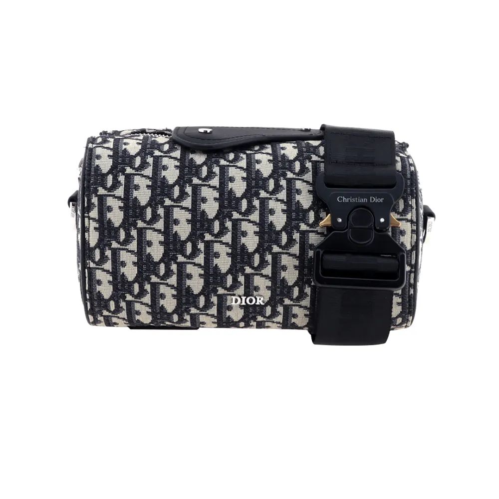 D*or embroidered cowhide leather messenger bag