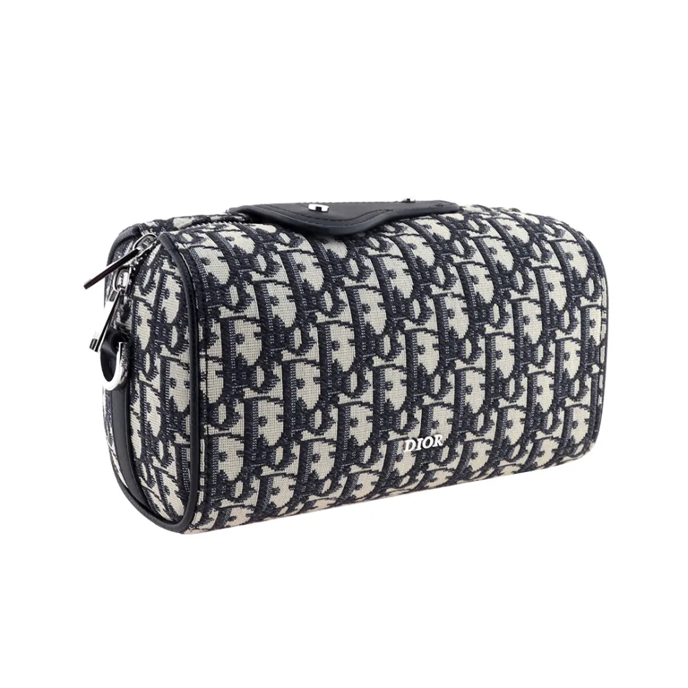 D*or embroidered cowhide leather messenger bag