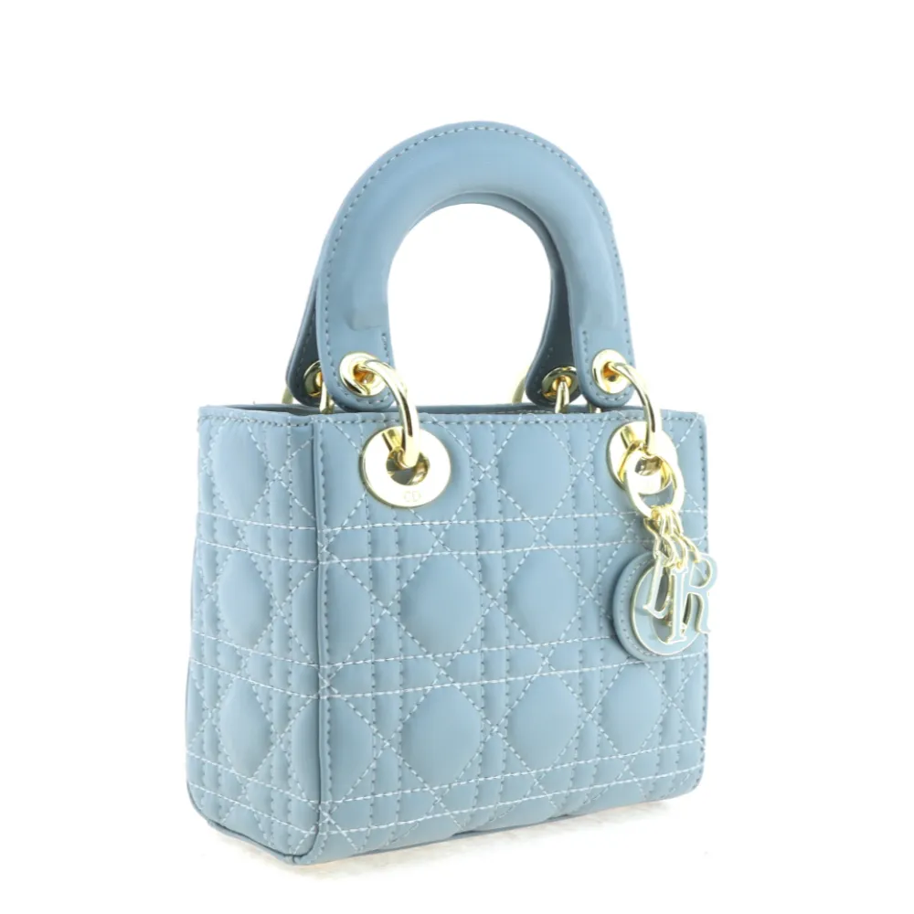 D*or enamel buckle princess diana handbag mini haze blue