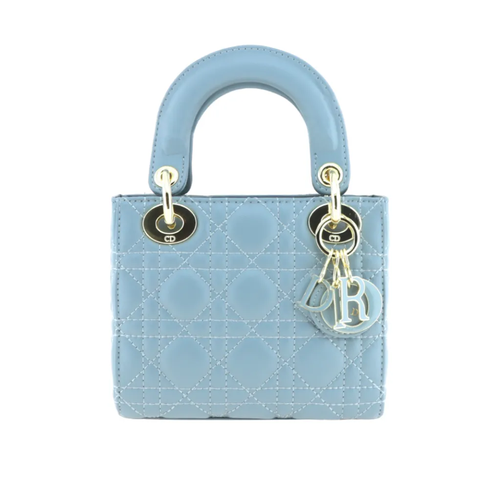 D*or enamel buckle princess diana handbag mini haze blue