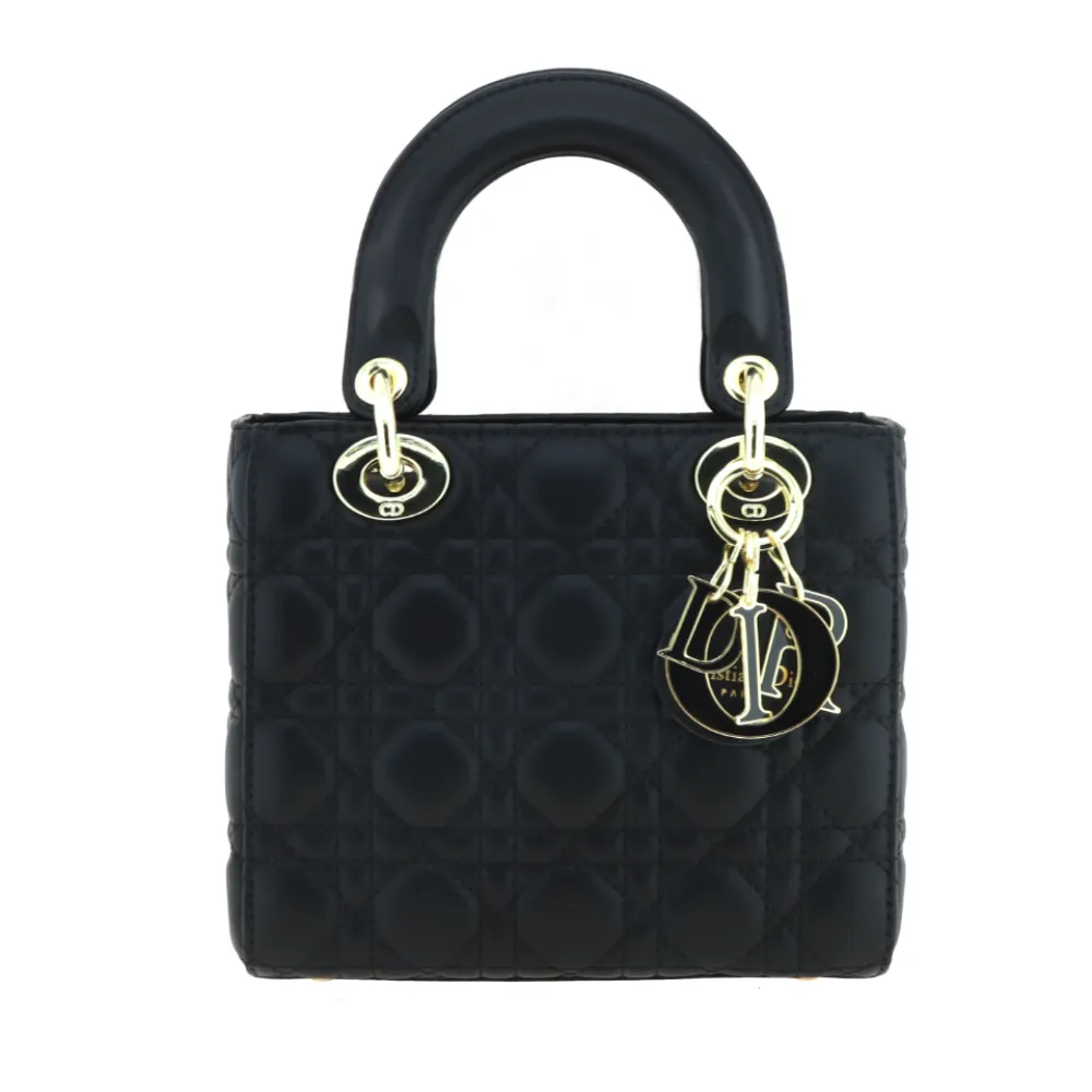 D*or enamel buckle princess diana handbag small black