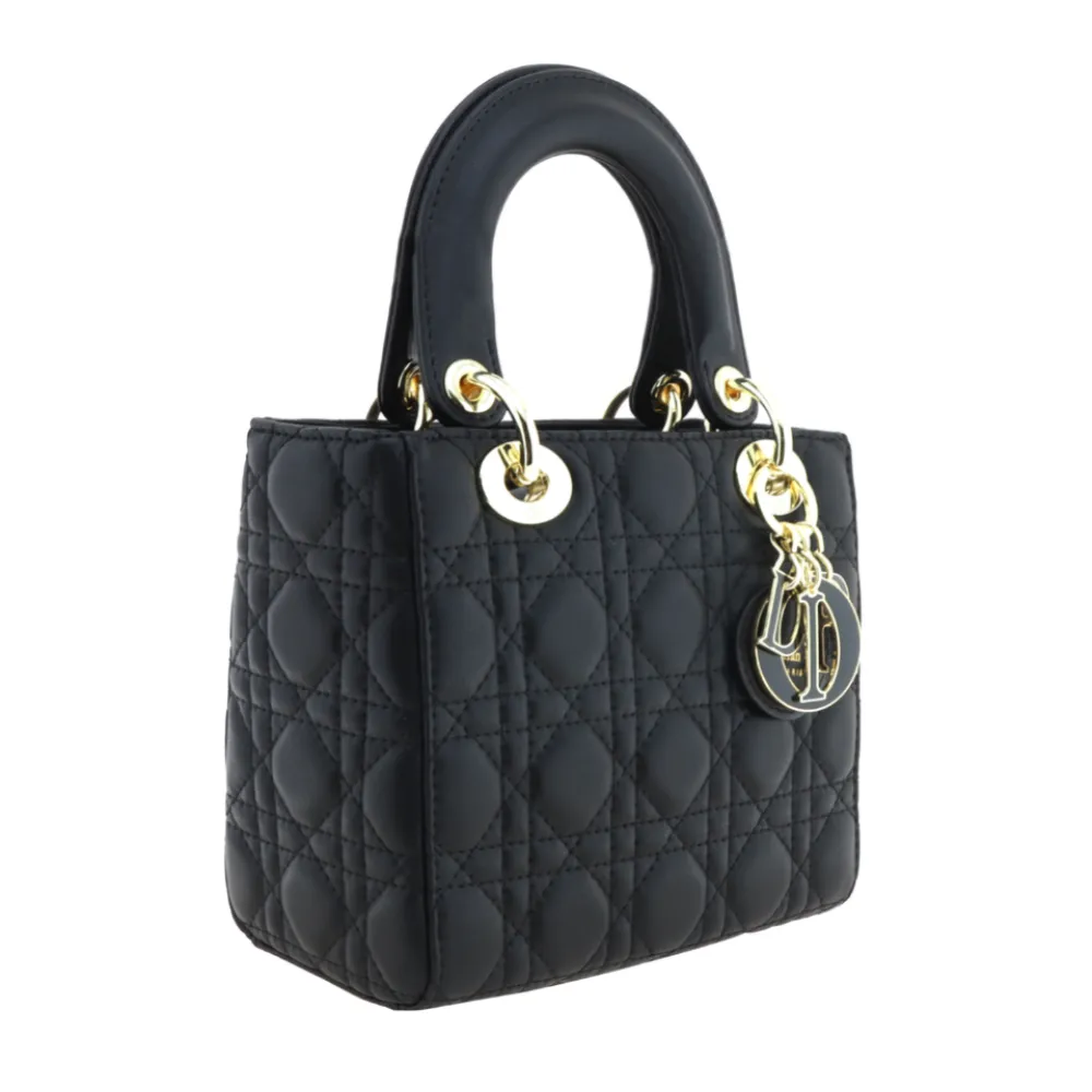 D*or enamel buckle princess diana handbag small black