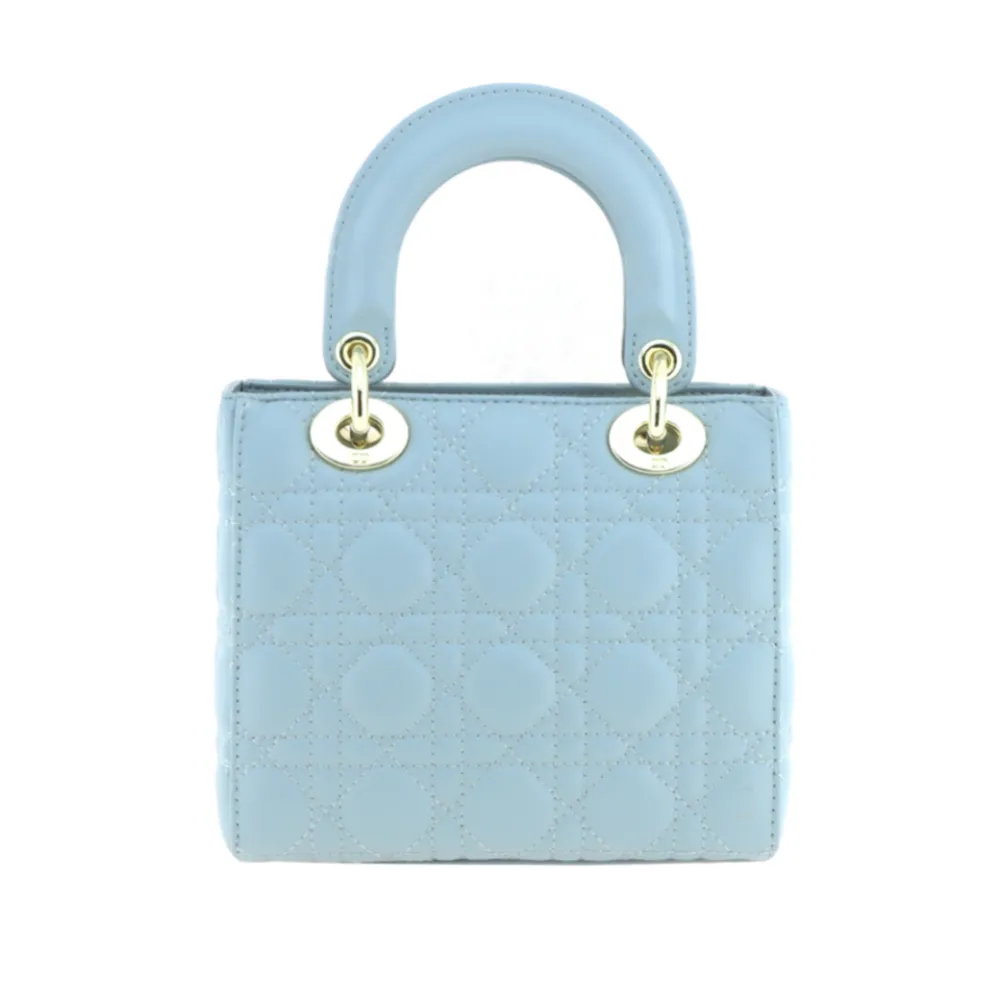 D*or enamel buckle princess diana handbag small haze blue