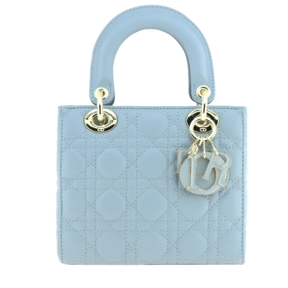D*or enamel buckle princess diana handbag small haze blue