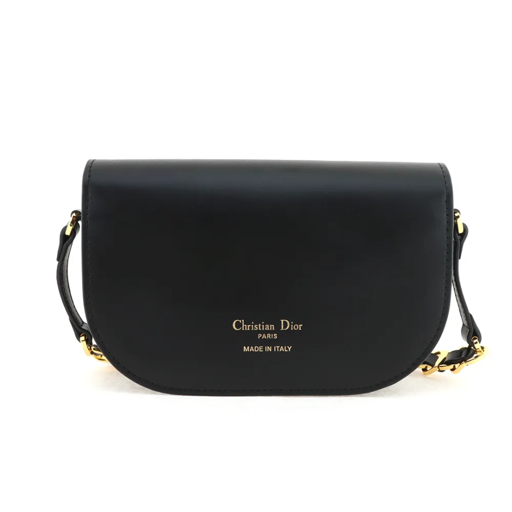 D*or pig nose leather chain bag black medium