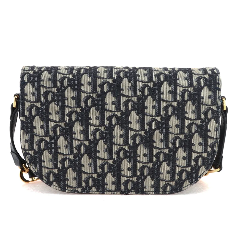 D*or pig nose print chain bag blue medium