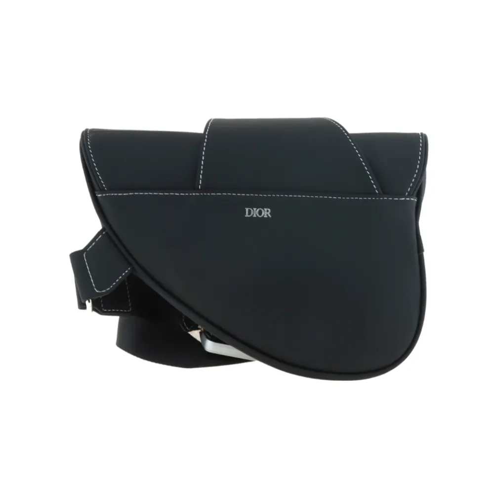 D*or printed grained calfskin saddle bag