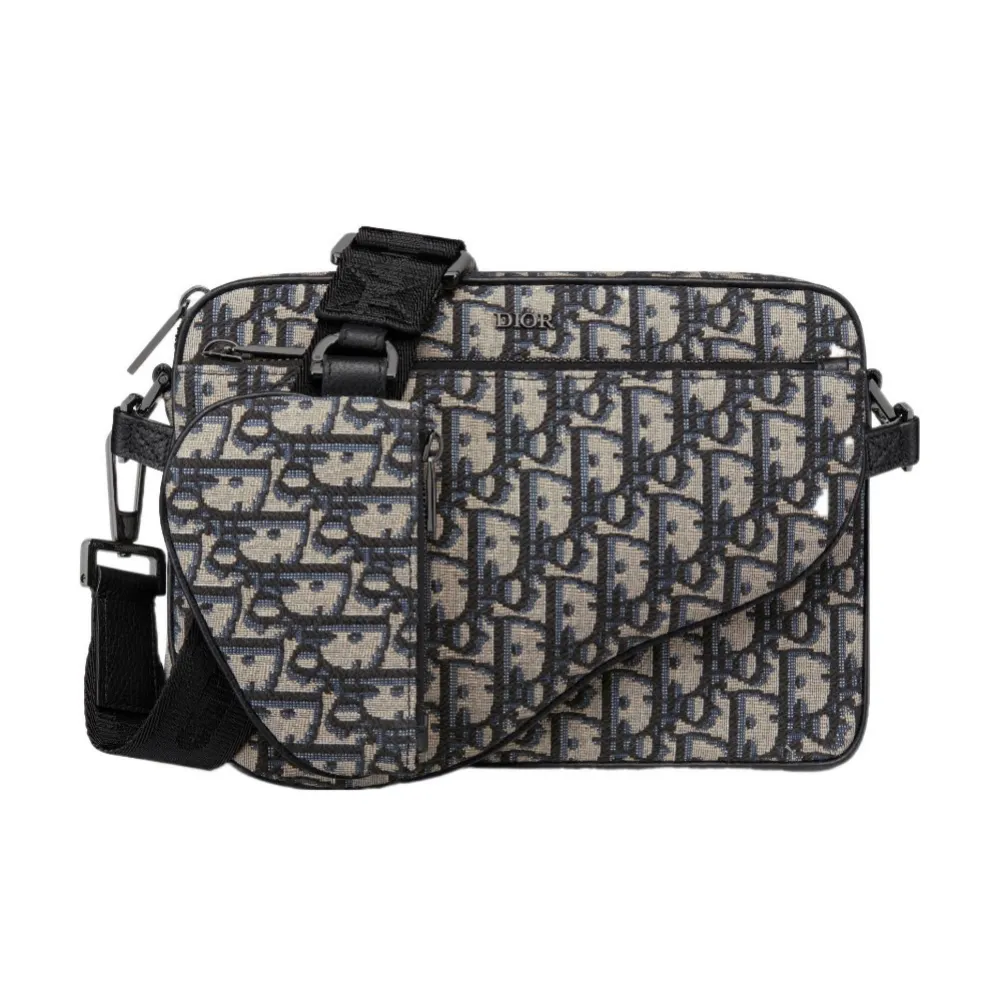 D*or saddle three-piece handbag beige/black
