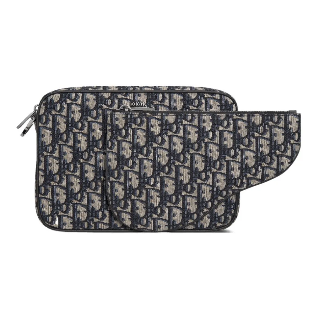 D*or saddle three-piece handbag beige/black