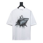  Givenchy 24ss great white shark print short sleeves T-Shirts