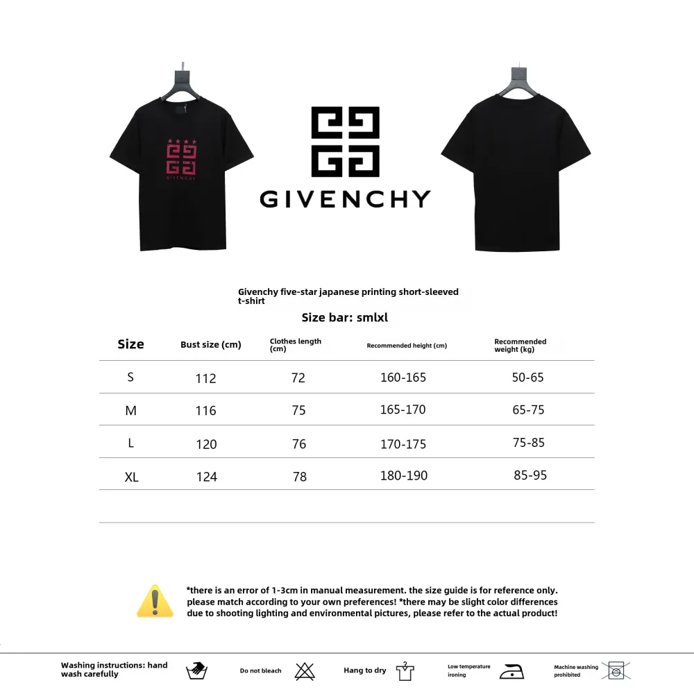  Givenchy five-star distressed print short sleeve T-shirt Black T-Shirts