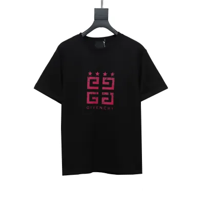  Givenchy five-star distressed print short sleeve T-shirt Black T-Shirts 01