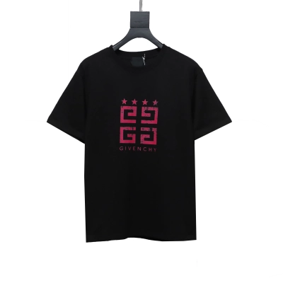 Givenchy five-star distressed print short sleeve T-shirt Black T-Shirts 01