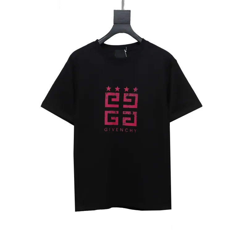  Givenchy five-star distressed print short sleeve T-shirt Black T-Shirts