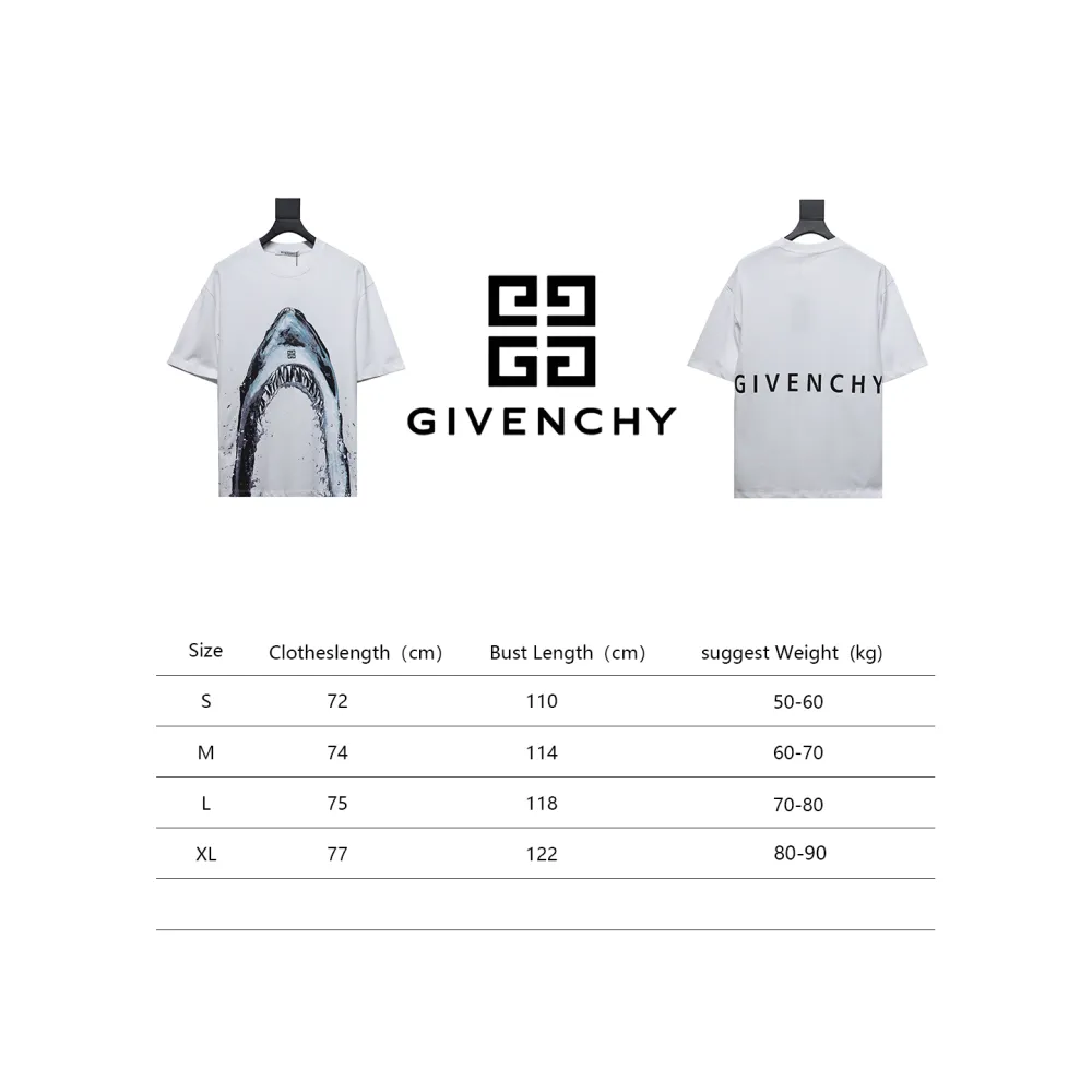 GlVENCHY Givenchy 24ss shark print short sleeves T-Shirts
