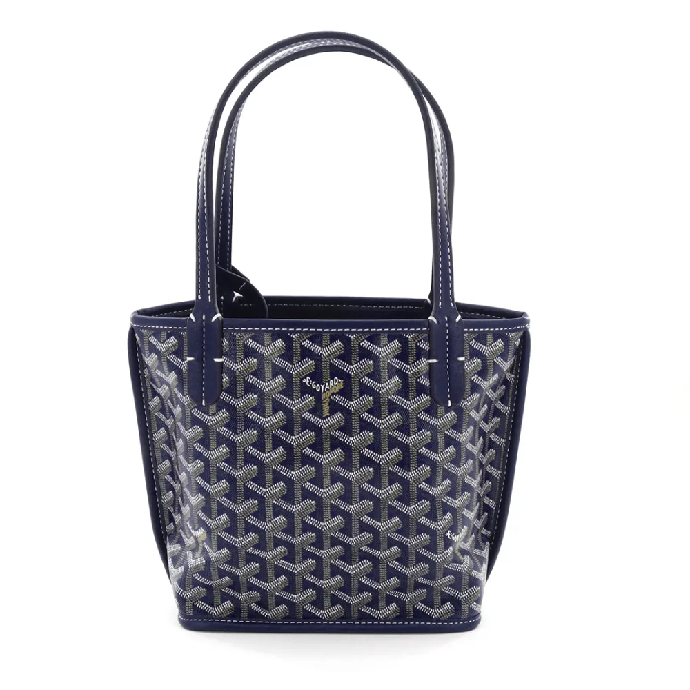 Go*ard double-sided tote bag mini dark blue/brown