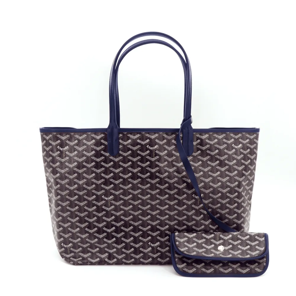Go*ard double-sided tote bag small dark blue/brown
