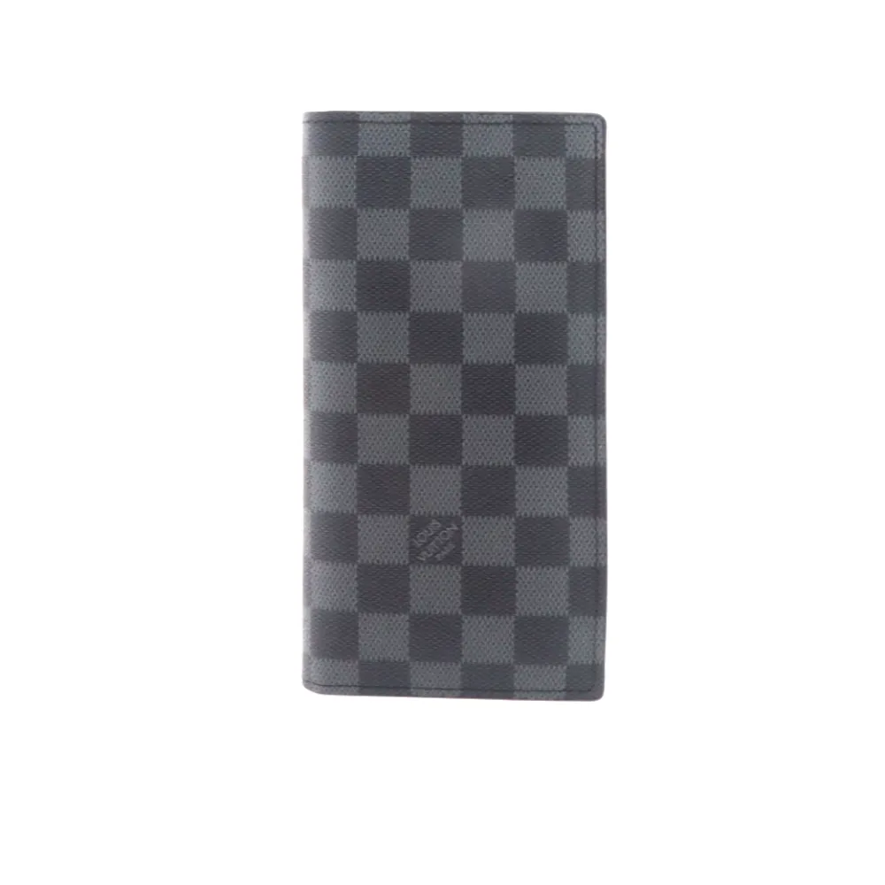 l**is V*t*n checkerboard long card holder wallet gray