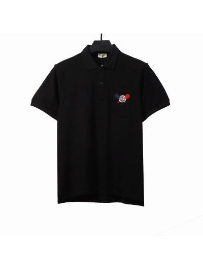 Moncler tennis racket print POLO black 01