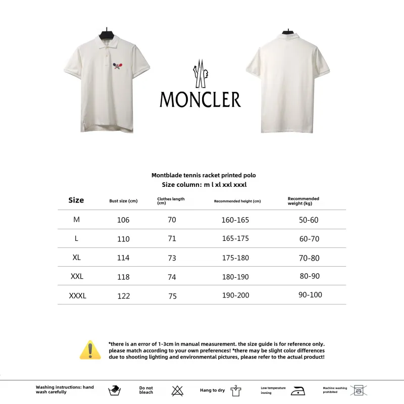  Moncler tennis racket print POLO white