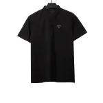 Prada classic triangle cotton polo black