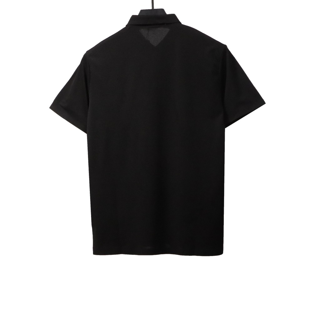 Prada classic triangle cotton polo black